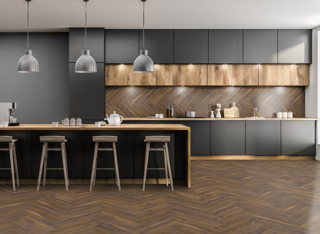 Coffee Oak Herringbone flooring for your kitchen Coffee Oak Herringbone flooring for your kitchen