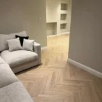 Desert oak herringbone in archway