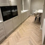 Desert oak herringbone in kitchen