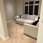 Desert oak herringbone in Livingroom