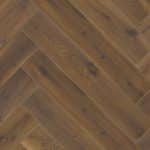 Coffee Oak Herringbone flooring close up