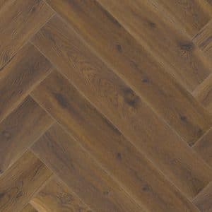 Coffee Oak Herringbone flooring close up