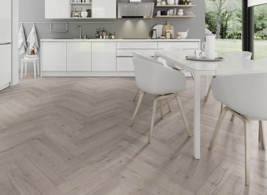Oak Robust Grey Herringbone flooring for your kitchen Oak Robust Grey Herringbone flooring for your kitchen