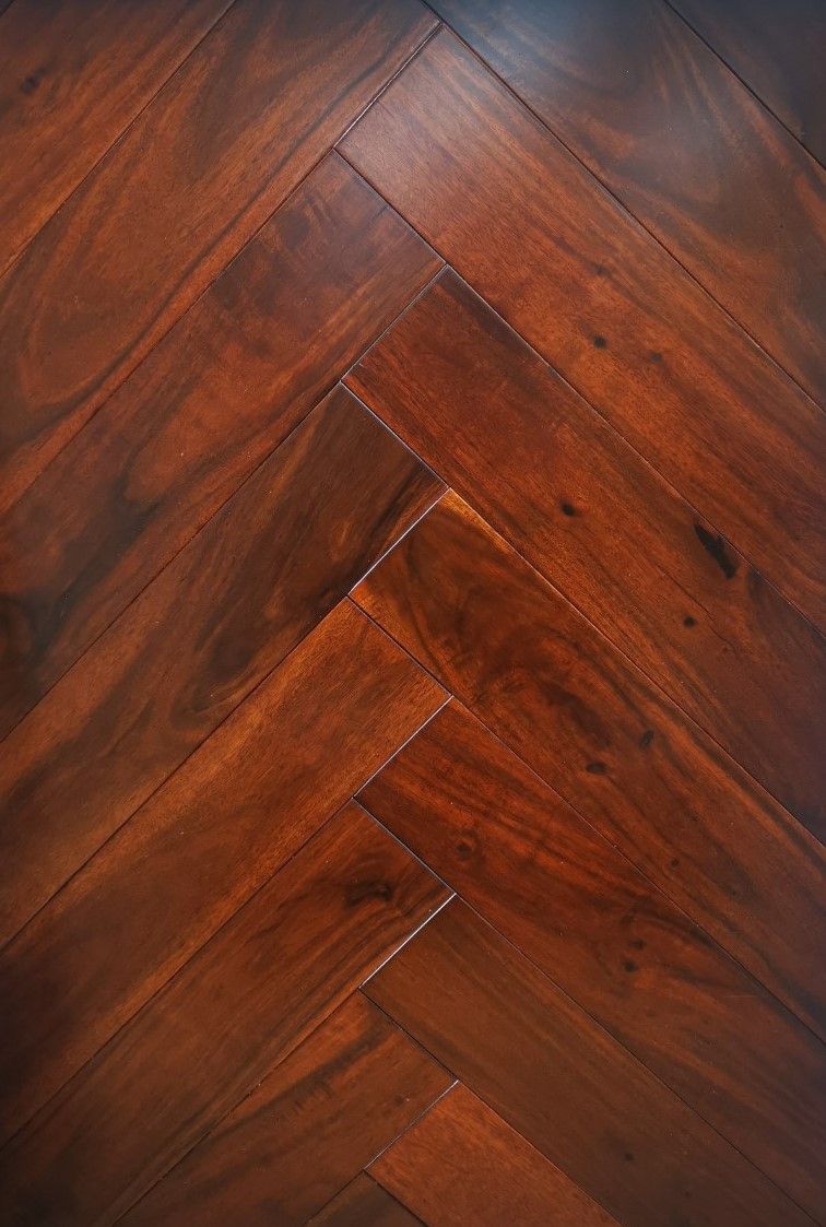 Acacia Herringbone flooring close up