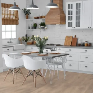 Blonde Oak 8mm Flooring in kitchen