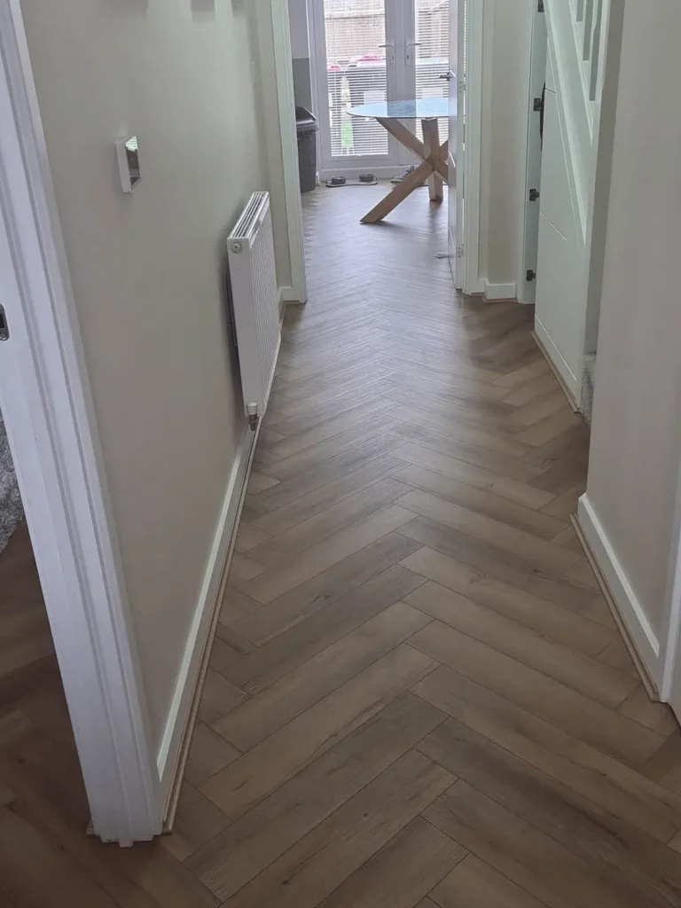 Barley Oak Herringbone Flooring in hallway