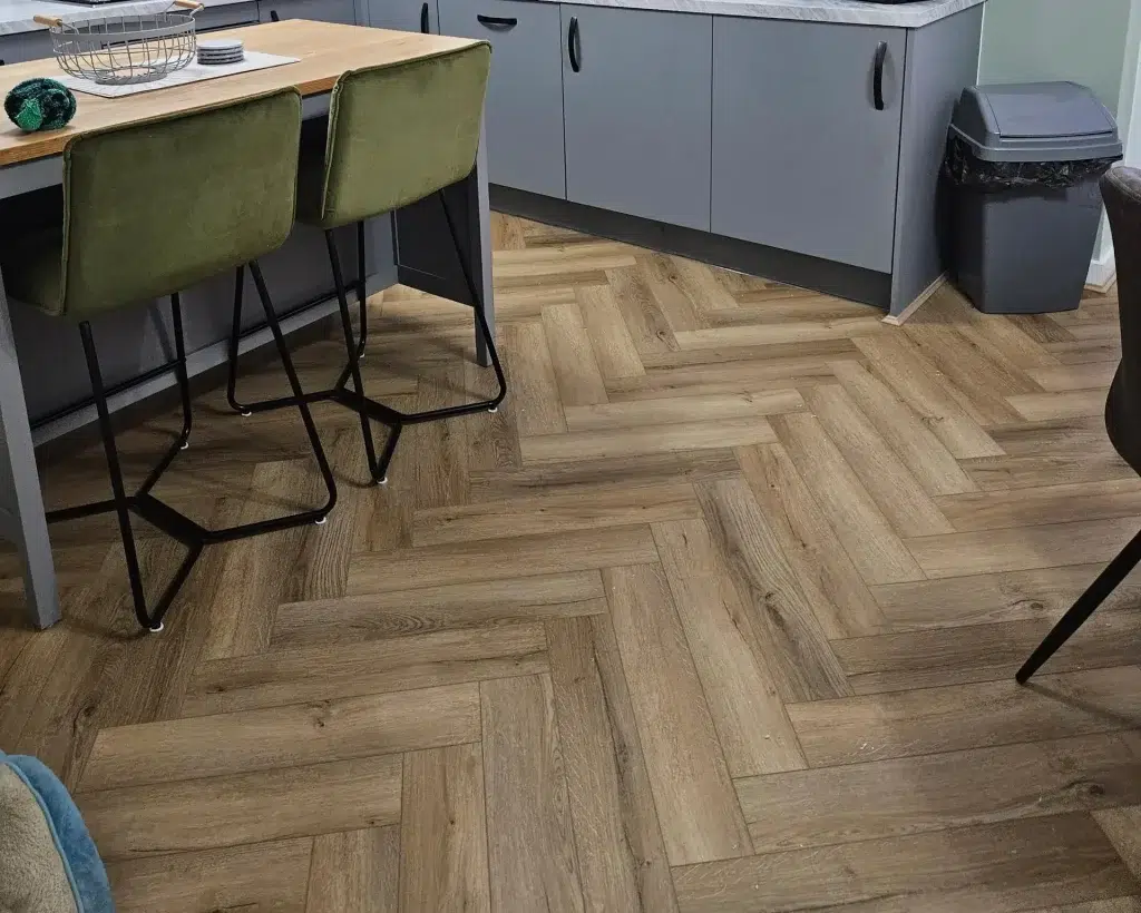 Barley Oak Herringbone Flooring in kitchen