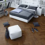 Double Smoked Oak Herringbone in bedroom