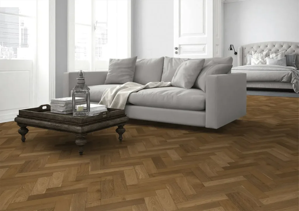 Harvest Oak Herringbone Flooring Lifestyle