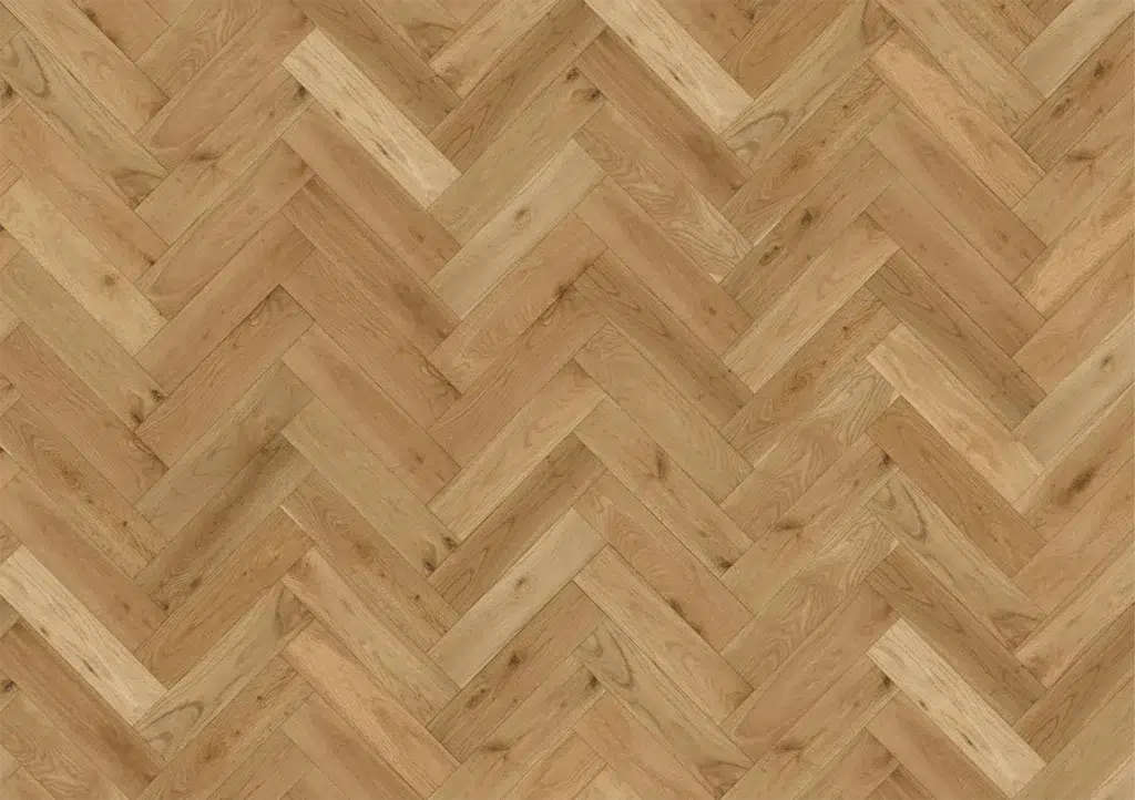 Natural Oak Matt Lacquered & Brushed Herringbone Flooring