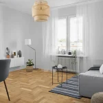 Natural Oak Matt Lacquered & Brushed Herringbone Flooring in Living room