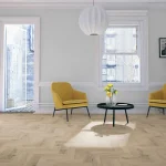 Romantic Oak Herringbone Flooring in lounge