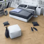 Whisper Oak Herringbone Flooring in bedroom