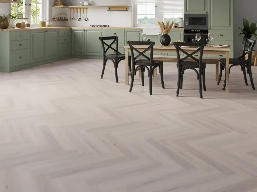 Malibu Oak Herringbone in kitchen
