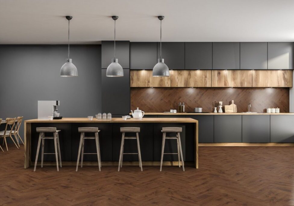 Antique oak Herringbone flooring in your kitchen