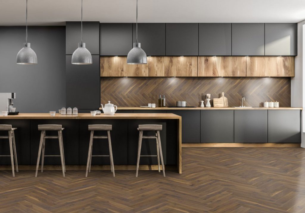 Coffee Oak Herringbone flooring for your kitchen Coffee Oak Herringbone flooring for your kitchen