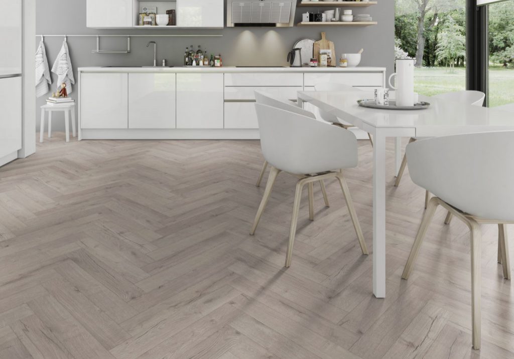 Oak Robust Grey Herringbone flooring for your kitchen Oak Robust Grey Herringbone flooring for your kitchen