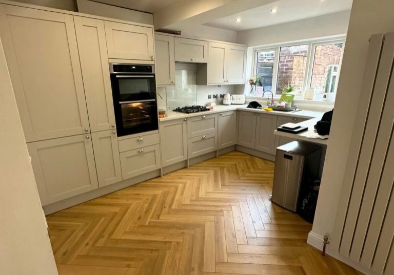 Warren oak herringbone flooring in Stoke